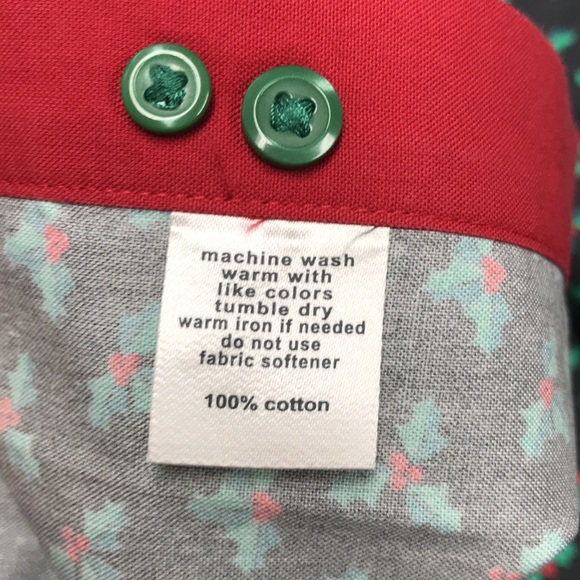 Paul Fredrick Christmas Holly Print Button Down - Picture 9 of 9